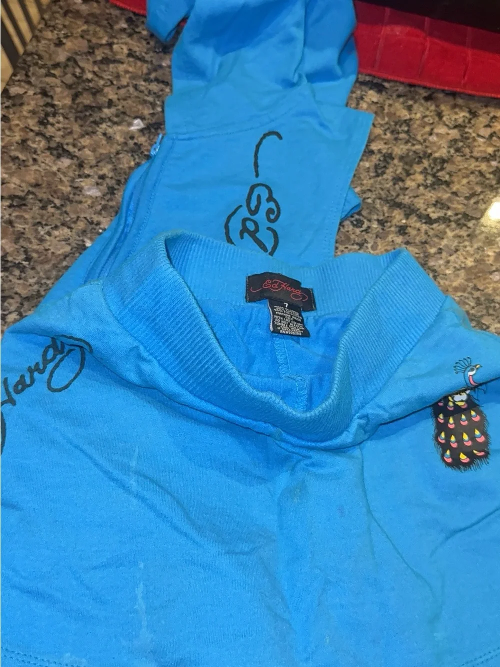 Ed Hardy Kids Matching Set Blue with Black Logo